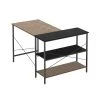 47.24 in. L-Shaped Black Metal Computer Desk with 3-Shelf by Tidoin -Cheap Tidoin Store black tidoin computer desks lxz ydlp 01cm 64 1000