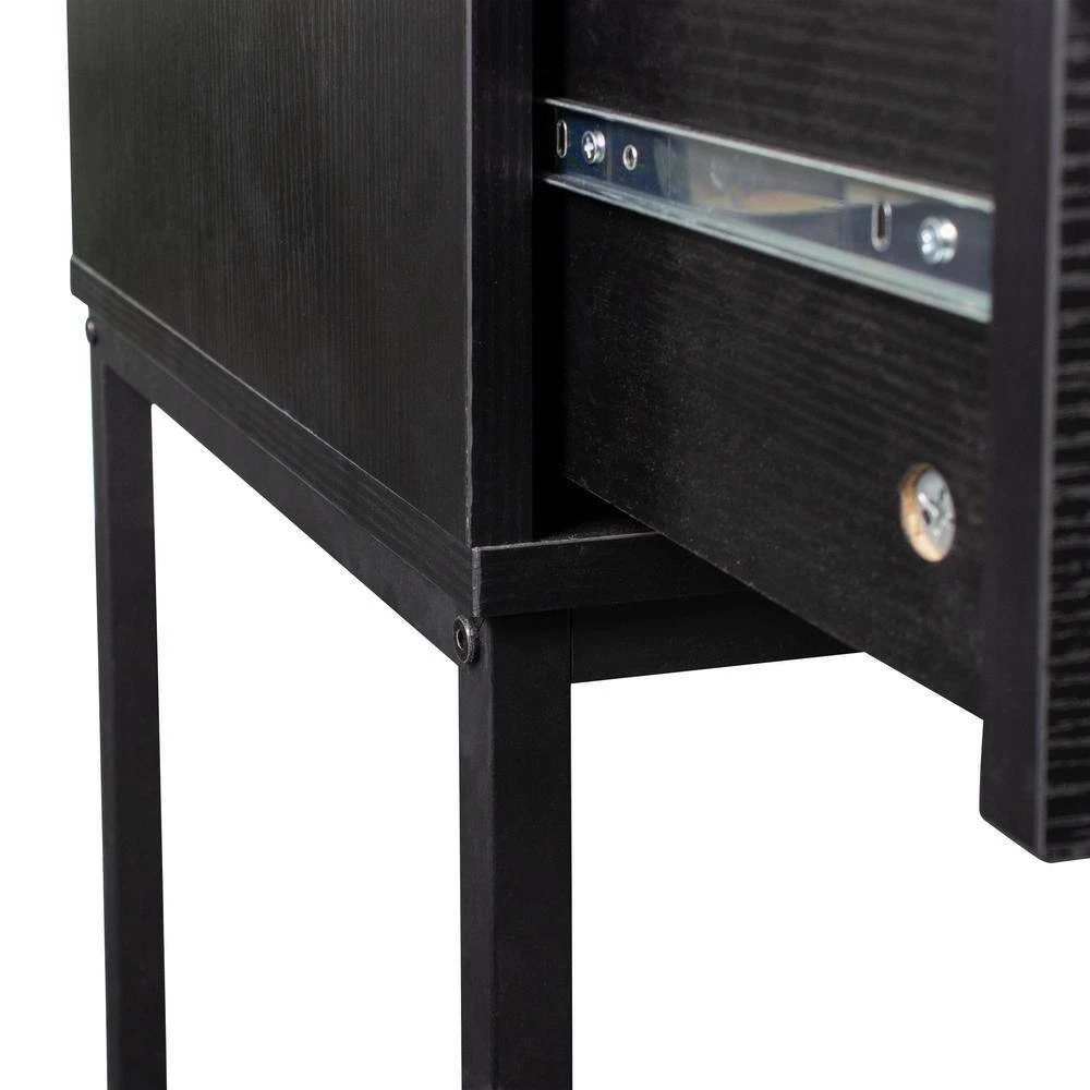 47.24 in. Black Standard Rectangle Wood Console Table with 2-Drawers by Tidoin 7 47.24 in. Black Standard Rectangle Wood Console Table with 2-Drawers by Tidoin - Image 5