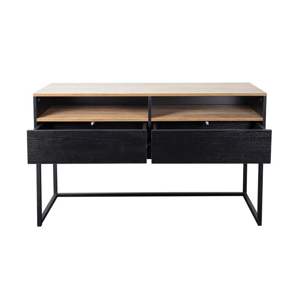 47.24 in. Black Standard Rectangle Wood Console Table with 2-Drawers by Tidoin 6 47.24 in. Black Standard Rectangle Wood Console Table with 2-Drawers by Tidoin - Image 4
