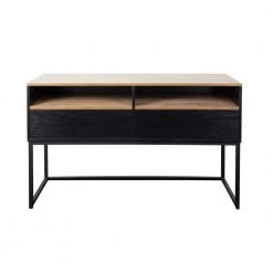 47.24 in. Black Standard Rectangle Wood Console Table with 2-Drawers by Tidoin