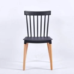 BX-Box Modern Black Plastic High Back Dining Chair with Wood Leg (Set of 4) by Tidoin -Cheap Tidoin Store black tidoin dining chairs bs ydw2 8229 c3 1000