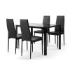 BX-Box 5-Piece Rectangle Glass Top Black Dining Table Set with Leather Upholstered Chair by Tidoin -Cheap Tidoin Store black tidoin dining room sets dm ydw4 001 64 1000