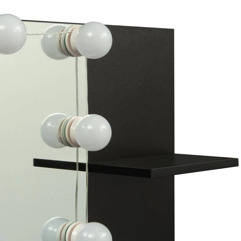 1-Drawer Black Dresser with 1-Door, Mirror and Bench 52.76 in. x 35.43 in. x 15.75 in. by Tidoin 8 1-Drawer Black Dresser with 1-Door, Mirror and Bench 52.76 in. x 35.43 in. x 15.75 in. by Tidoin - Image 7