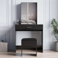 1-Drawer Black Dresser with Mobile Mirror Bench and 2-Conceal Shelves 52.76 in. x 42.52 in. x 15.75 in. by Tidoin 19 1-Drawer Black Dresser with Mobile Mirror Bench and 2-Conceal Shelves 52.76 in. x 42.52 in. x 15.75 in. by Tidoin -Cheap Tidoin Store black tidoin dressers js ydw3 6279 31 1000