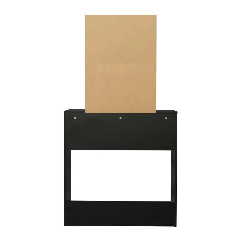 1-Drawer Black Dresser with Mobile Mirror Bench and 2-Conceal Shelves 52.76 in. x 42.52 in. x 15.75 in. by Tidoin 9 1-Drawer Black Dresser with Mobile Mirror Bench and 2-Conceal Shelves 52.76 in. x 42.52 in. x 15.75 in. by Tidoin - Image 7