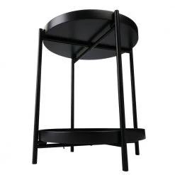 15.7 in. Black Round 2-Tier Metal Side/End Table by Tidoin -Cheap Tidoin Store black tidoin end side tables mix ydhg 996 4f 1000