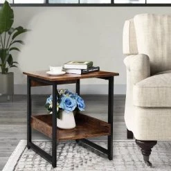 19.69 in. Black Natural Rectangular Wood End Table by Tidoin -Cheap Tidoin Store black tidoin end side tables mz ydw1 0536 31 1000