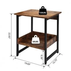 19.69 in. Black Natural Rectangular Wood End Table by Tidoin -Cheap Tidoin Store black tidoin end side tables mz ydw1 0536 c3 1000