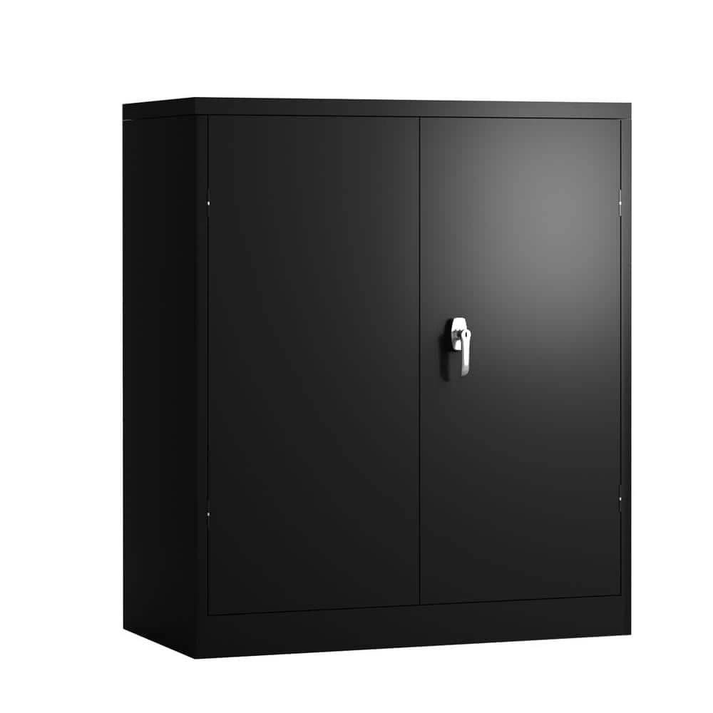 Modern Black Steel File Cabinet Storage Cabinet with 2-Doors and 3-Shelf by Tidoin 4 Modern Black Steel File Cabinet Storage Cabinet with 2-Doors and 3-Shelf by Tidoin - Image 2
