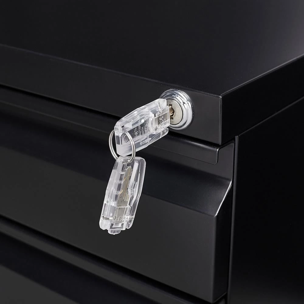 Modern Black Metal File Cabinet with 3 Drawers by Tidoin 8 Modern Black Metal File Cabinet with 3 Drawers by Tidoin - Image 6