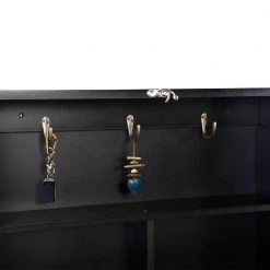 23.8 in. Black Wall Mounted Floating Desk with 5 Shelves and 3 Hooks by Tidoin -Cheap Tidoin Store black tidoin floating desks mz ydw1 0528 1f 1000