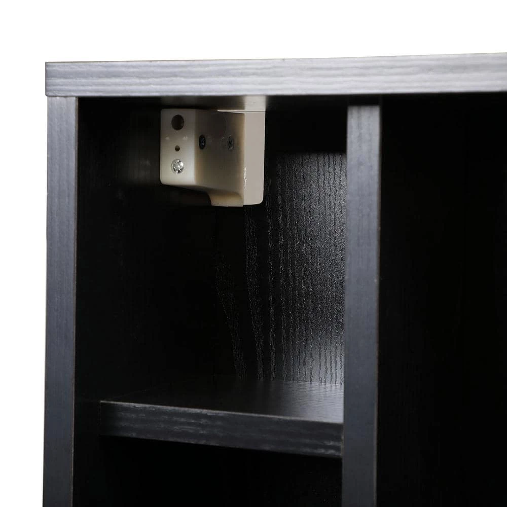 23.5 in. Black Rectangular Wood Floating Desk with 5 Shelves and 1 Drawer by Tidoin 8 23.5 in. Black Rectangular Wood Floating Desk with 5 Shelves and 1 Drawer by Tidoin - Image 6