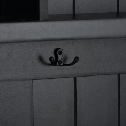 65 in. H Black 3-in-1 Design Wood Hall Tree with 4 Hooks and 2 Storage Doors by Tidoin -Cheap Tidoin Store black tidoin hall trees uc ydwf 5aab 76 1000