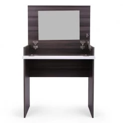 Modern 29.5 in. W x 18.5 in. D x 30.7 in. H Black Wood Vanity Table with 1 Storage Drawer and Mirror by Tidoin
