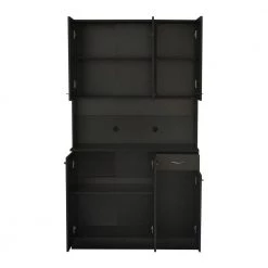 Modern 70.87 in. H Black Freestanding Kitchen Pantry Kitchen Cabinet with 6-Doors and 1-Drawer by Tidoin -Cheap Tidoin Store black tidoin pantry cabinets js ydw3 0059 1f 1000