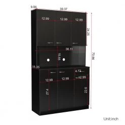 Modern 70.87 in. H Black Freestanding Kitchen Pantry Kitchen Cabinet with 6-Doors and 1-Drawer by Tidoin -Cheap Tidoin Store black tidoin pantry cabinets js ydw3 0059 4f 1000