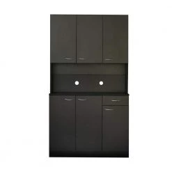 Modern 70.87 in. H Black Freestanding Kitchen Pantry Kitchen Cabinet with 6-Doors and 1-Drawer by Tidoin