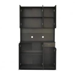 Modern 70.87 in. H Black Freestanding Kitchen Pantry Kitchen Cabinet with 6-Doors and 1-Drawer by Tidoin -Cheap Tidoin Store black tidoin pantry cabinets js ydw3 0059 77 1000