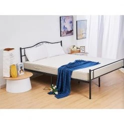 77.56 in. Black Twin Metal Platform Bed by Tidoin -Cheap Tidoin Store black tidoin platform beds ease ydw1 9623 31 1000