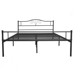 77.56 in. Black Twin Metal Platform Bed by Tidoin