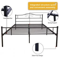77.56 in. Black Twin Metal Platform Bed by Tidoin -Cheap Tidoin Store black tidoin platform beds ease ydw1 9624 1f 1000