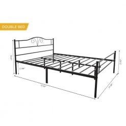 77.56 in. Black Twin Metal Platform Bed by Tidoin -Cheap Tidoin Store black tidoin platform beds ease ydw1 9624 c3 1000