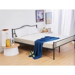 82.68 in. Black Queen Metal Platform Bed by Tidoin -Cheap Tidoin Store black tidoin platform beds ease ydw1 9625 31 1000