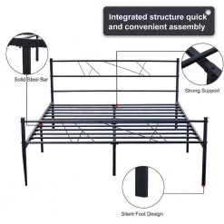77.56 in. Black Twin Metal Platform Bed by Tidoin -Cheap Tidoin Store black tidoin platform beds ease ydw1 9626 1f 1000