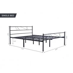 77.56 in. Black Twin Metal Platform Bed by Tidoin -Cheap Tidoin Store black tidoin platform beds ease ydw1 9626 c3 1000