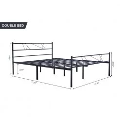 77.56 in. Black Twin Metal Platform Bed by Tidoin -Cheap Tidoin Store black tidoin platform beds ease ydw1 9627 c3 1000