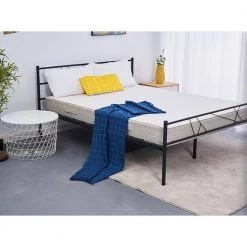 82.68 in. Black Queen Metal Platform Bed by Tidoin -Cheap Tidoin Store black tidoin platform beds ease ydw1 9628 31 1000
