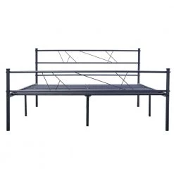 82.68 in. Black Queen Metal Platform Bed by Tidoin