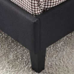 83.5 in. W Black Wood Frame Platform Bed with Fabric Headboard by Tidoin -Cheap Tidoin Store black tidoin platform beds jus ydw8 4526 fa 1000