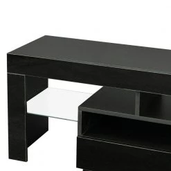 Modern 63 in. Wood Black TV Stand Console Table with 2-Drawers Fits TV's up to 65 in. by Tidoin -Cheap Tidoin Store black tidoin tv stands js ydw3 3138 4f 1000