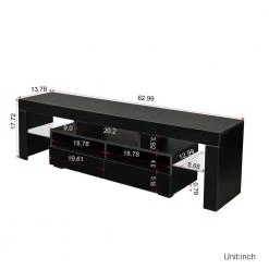 Modern 63 in. Wood Black TV Stand Console Table with 2-Drawers Fits TV's up to 65 in. by Tidoin -Cheap Tidoin Store black tidoin tv stands js ydw3 3138 c3 1000