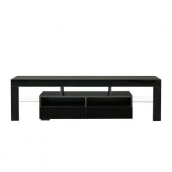 Modern 63 in. Wood Black TV Stand Console Table with 2-Drawers Fits TV's up to 65 in. by Tidoin -Cheap Tidoin Store black tidoin tv stands js ydw3 3138 fa 1000