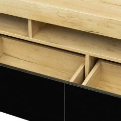 Modern 63 in. Wood Black TV Stand Console Table with 2-Drawers Fits TV's up to 65 in. by Tidoin -Cheap Tidoin Store black tidoin tv stands js ydw3 4740 fa 1000