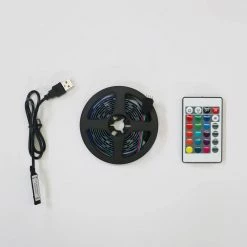 Modern 51.2 in. Wood Black TV Stand with 2-Doors Fits TV's up to 55 in. with LED Light by Tidoin -Cheap Tidoin Store black tidoin tv stands jxy ydw6s 013 76 1000