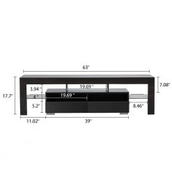Modern 63 in. Wood Black TV Stand Console Table with LED Light, 2-Drawer and 2-Shelves Fits TV's up to 65 in. by Tidoin -Cheap Tidoin Store black tidoin tv stands zoy ydw5 2746 c3 1000