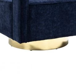 30.7 in. Chenille Fabric Swivel Accent Leisure Arm Chair With Gold Stainless Steel Base, Blue by Magic Home -Cheap Tidoin Store blue magic home accent chairs ows dw400 4f 1000
