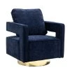 30.7 in. Chenille Fabric Swivel Accent Leisure Arm Chair With Gold Stainless Steel Base, Blue by Magic Home 1 30.7 in. Chenille Fabric Swivel Accent Leisure Arm Chair With Gold Stainless Steel Base, Blue by Magic Home -Cheap Tidoin Store blue magic home accent chairs ows dw400 64 1000