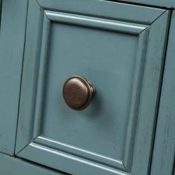 60.03 in. L Blue Rectangle Solid Wood Rustic Entryway Console Table with 2 Drawers and Bottom Shelf by Magic Home -Cheap Tidoin Store blue magic home console tables cs wf191870aac 1d 1000