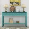 60.03 in. L Blue Rectangle Solid Wood Rustic Entryway Console Table with 2 Drawers and Bottom Shelf by Magic Home -Cheap Tidoin Store blue magic home console tables cs wf191870aac 64 1000