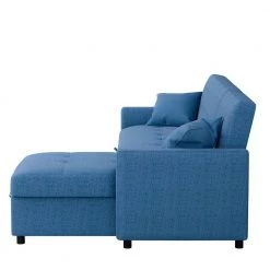 81.9 in. Blue Cotton Reversible Sectional Sofa with Sleeper Queen Size Sofa Bed by Magic Home -Cheap Tidoin Store blue magic home loveseats mh sf p802s db 1f 1000