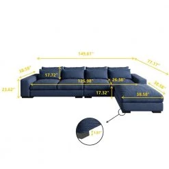143.3 in. Flare Arm 6 Pieces Linen U Shape Sectional Sofa in Beige by Magic Home 9 143.3 in. Flare Arm 6 Pieces Linen U Shape Sectional Sofa in Beige by Magic Home -Cheap Tidoin Store blue magic home sectional sofas cs sg000191aaa c3 1000