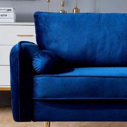 71 in. W Blue Velvet Fabric 2-Seats Sofa with Pocket by Magic Home -Cheap Tidoin Store blue magic home sofas couches cs w24717098 4f 1000