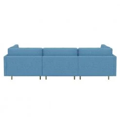 105 in. 4 Pieces Linen Fabric Square Arm L Shape Sectional Sofa with Ottoman,Gray by Magic Home -Cheap Tidoin Store blue magic home sofas couches cs w30805922 4f 1000