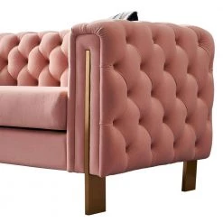 84.25 in. Blush Pink Chesterfield Square Arms Velvet Tufted Sofa with Metal Leg by Magic Home -Cheap Tidoin Store blush pink magic home sofas couches z 9918a51 j146b 1f 1000