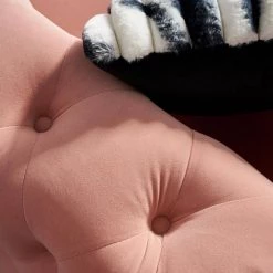 84.25 in. Blush Pink Chesterfield Square Arms Velvet Tufted Sofa with Metal Leg by Magic Home -Cheap Tidoin Store blush pink magic home sofas couches z 9918a51 j146b 31 1000