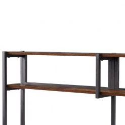 55.1 in. W Rectangle Brown MDF Desktop Solid Steel Frame Computer Desk Modern PC Workstation with Hutch and Shelves by Magic Home -Cheap Tidoin Store brown magic home computer desks cs wf198005aat 44 1000